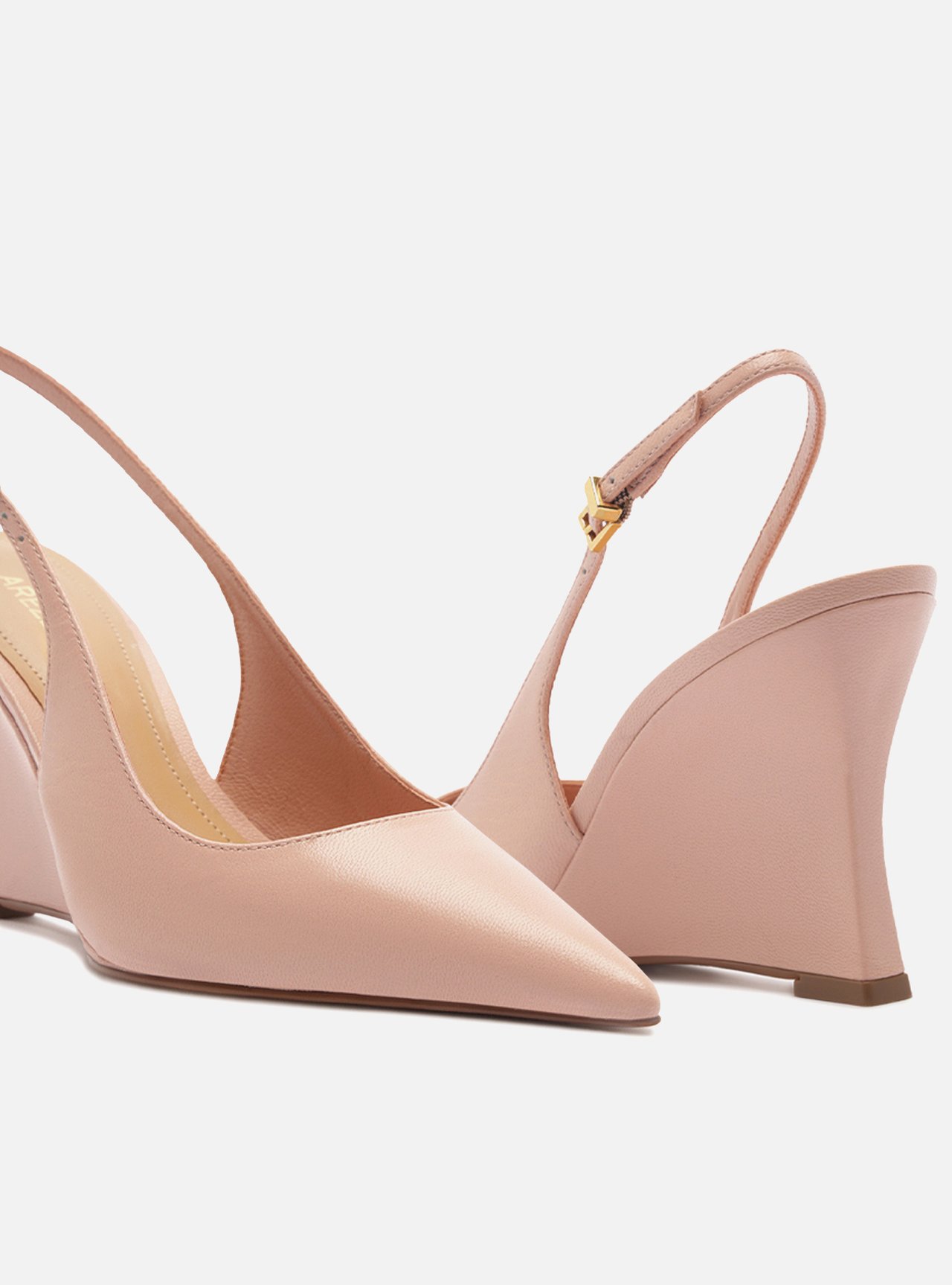 Scarpin Rosa Soft Couro Salto Alto Anabela Slingback — foto 4