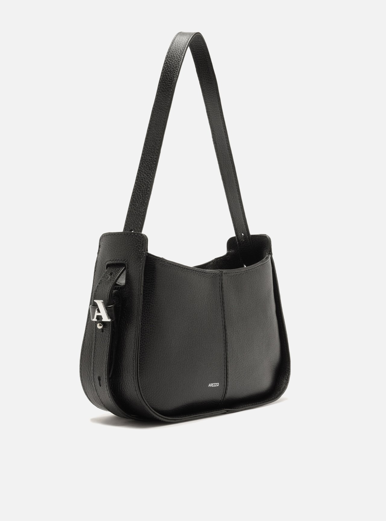 Bolsa Hobo Couro Preta — foto 5