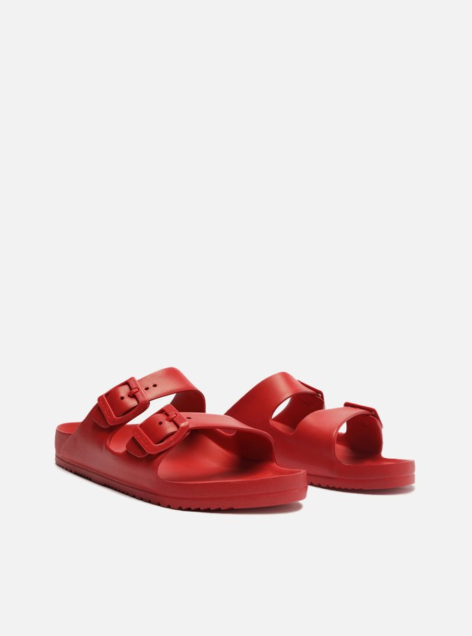 Slide Vermelho Tratorado Fivelas Sol