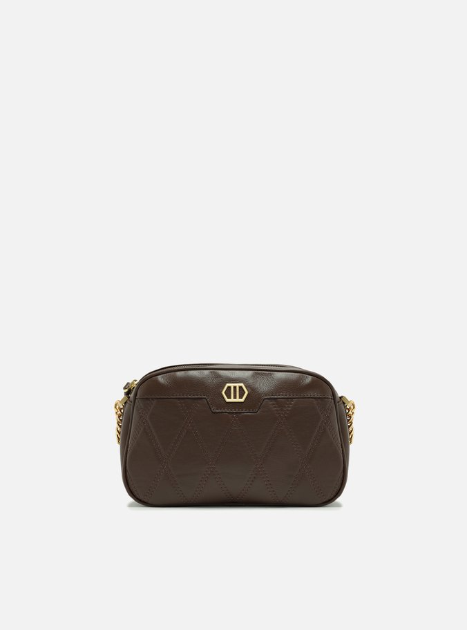 Bolsa Tiracolo Marrom Couro Matelassê Pequena