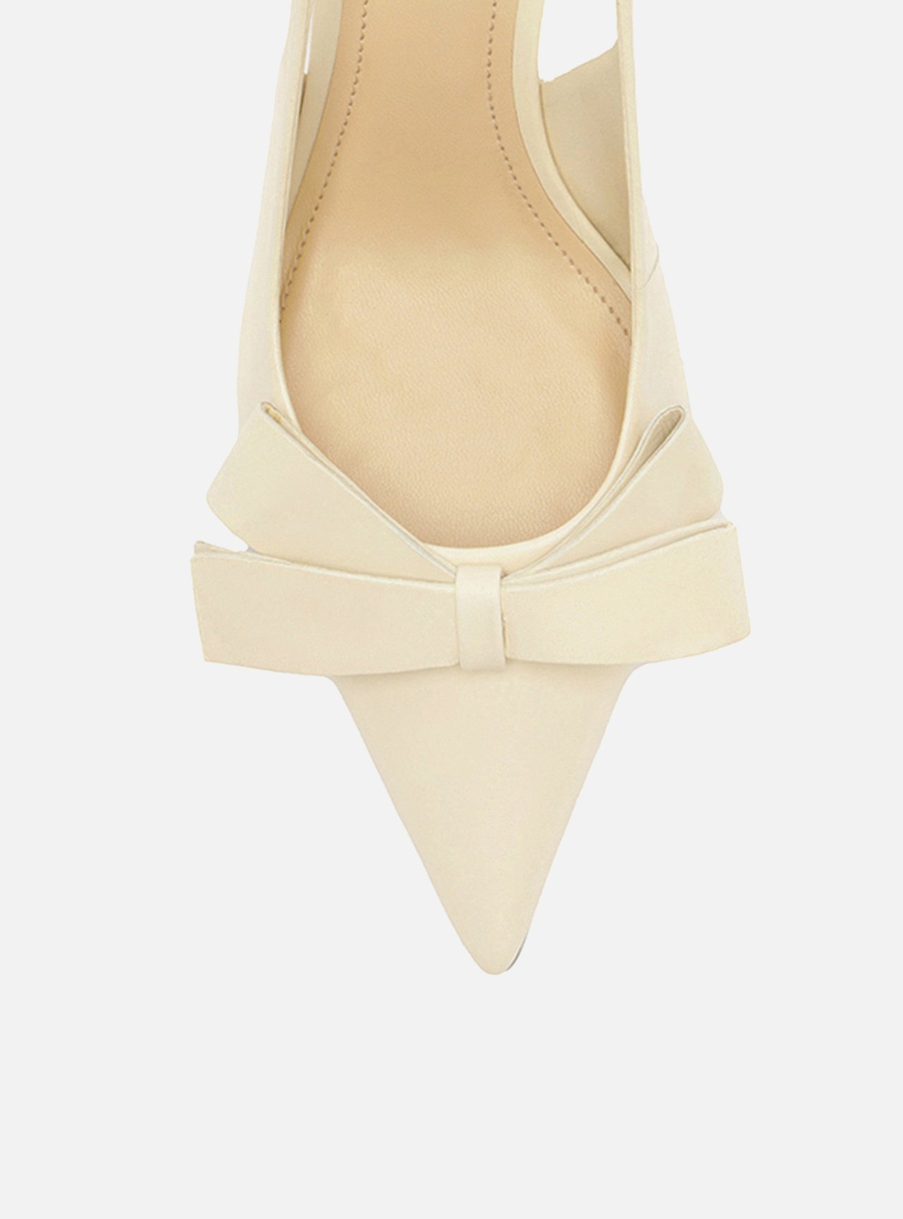 Scarpin Branco Couro Slingback Laço Lateral — foto 5