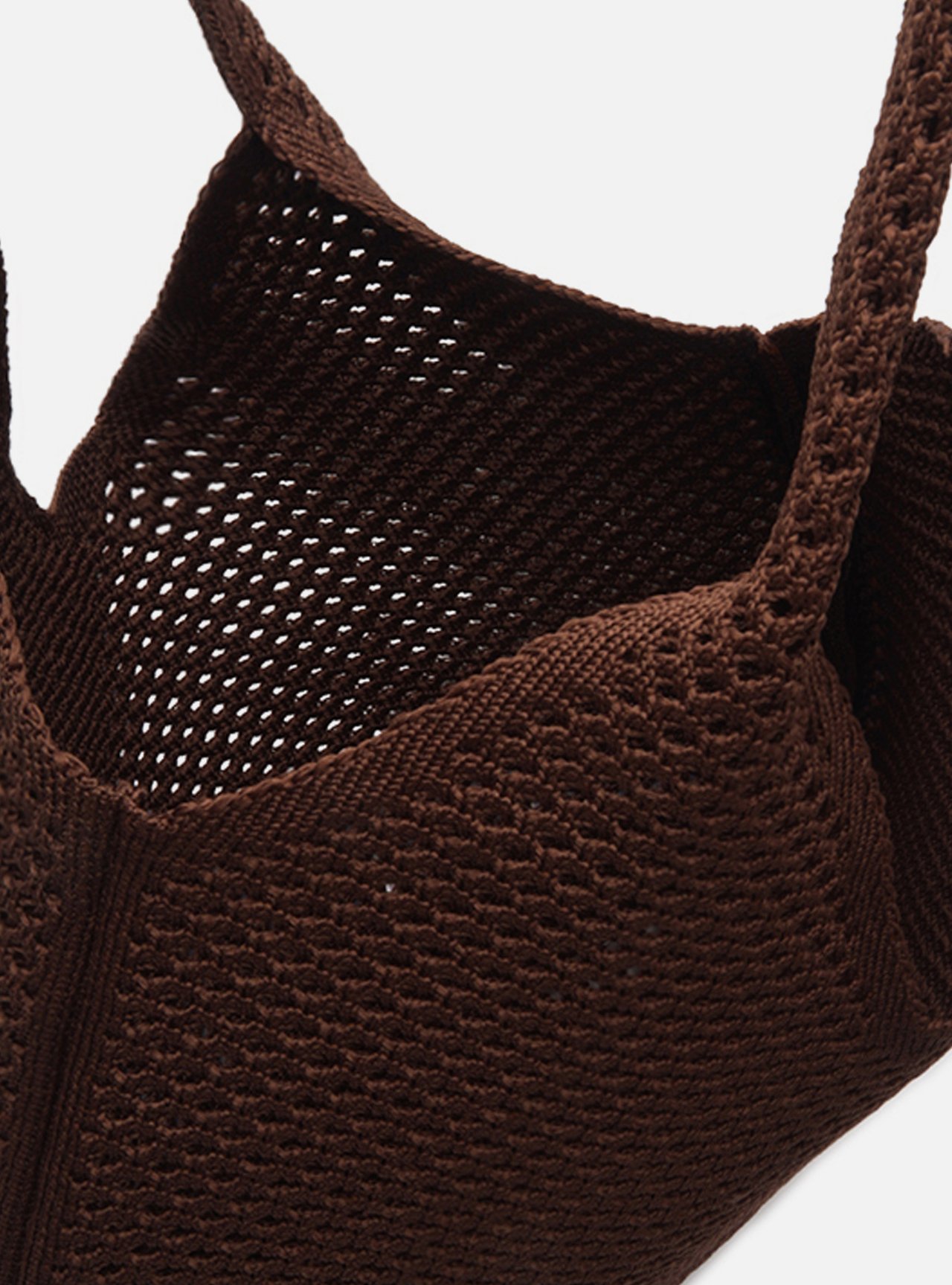Bolsa Shopping Marrom Knit Média Brizza — foto 4