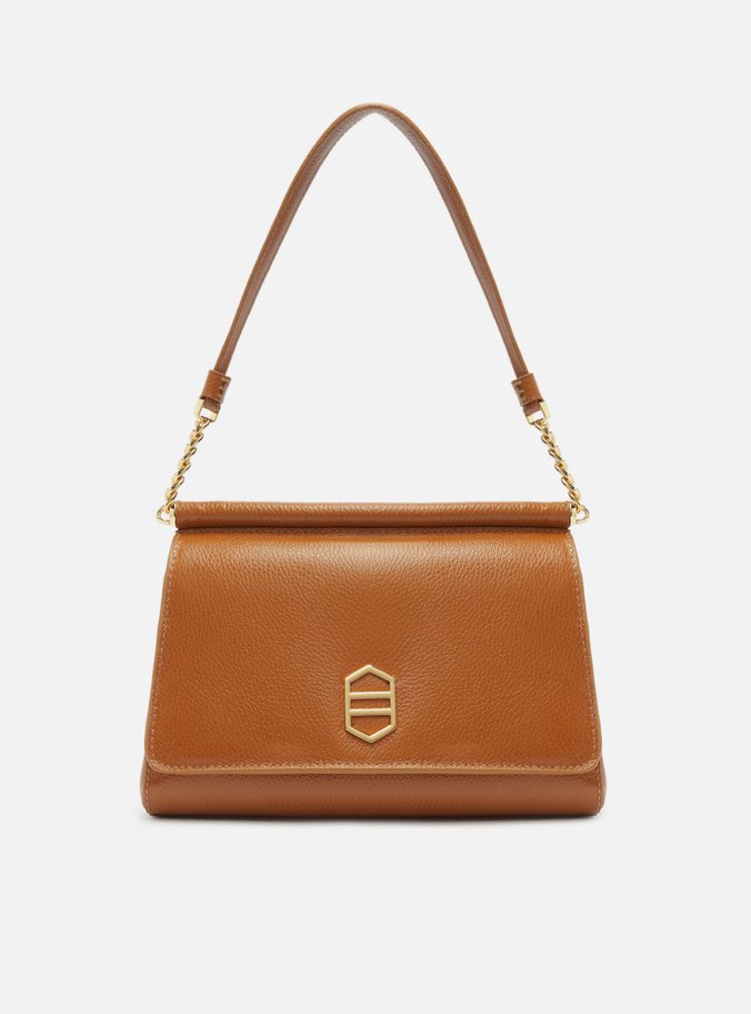 Bolsa Tiracolo Marrom Couro Média Alça Curta