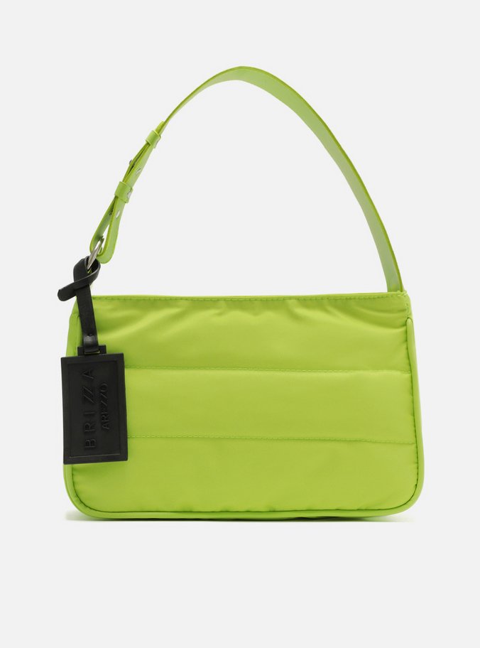 Bolsa Hobo Verde Lima Nylon Pequena Brizza
