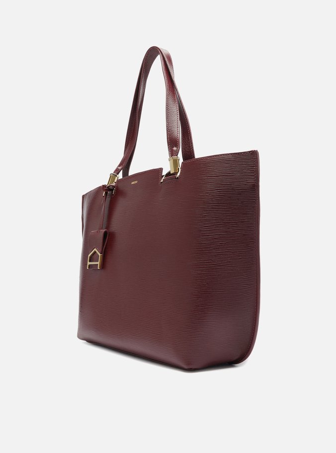 Bolsa Shopping Vermelha Couro Abraccio Grande
