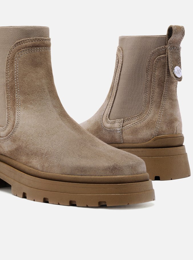 Bota Nude Cano Curto Tratorada Elástico