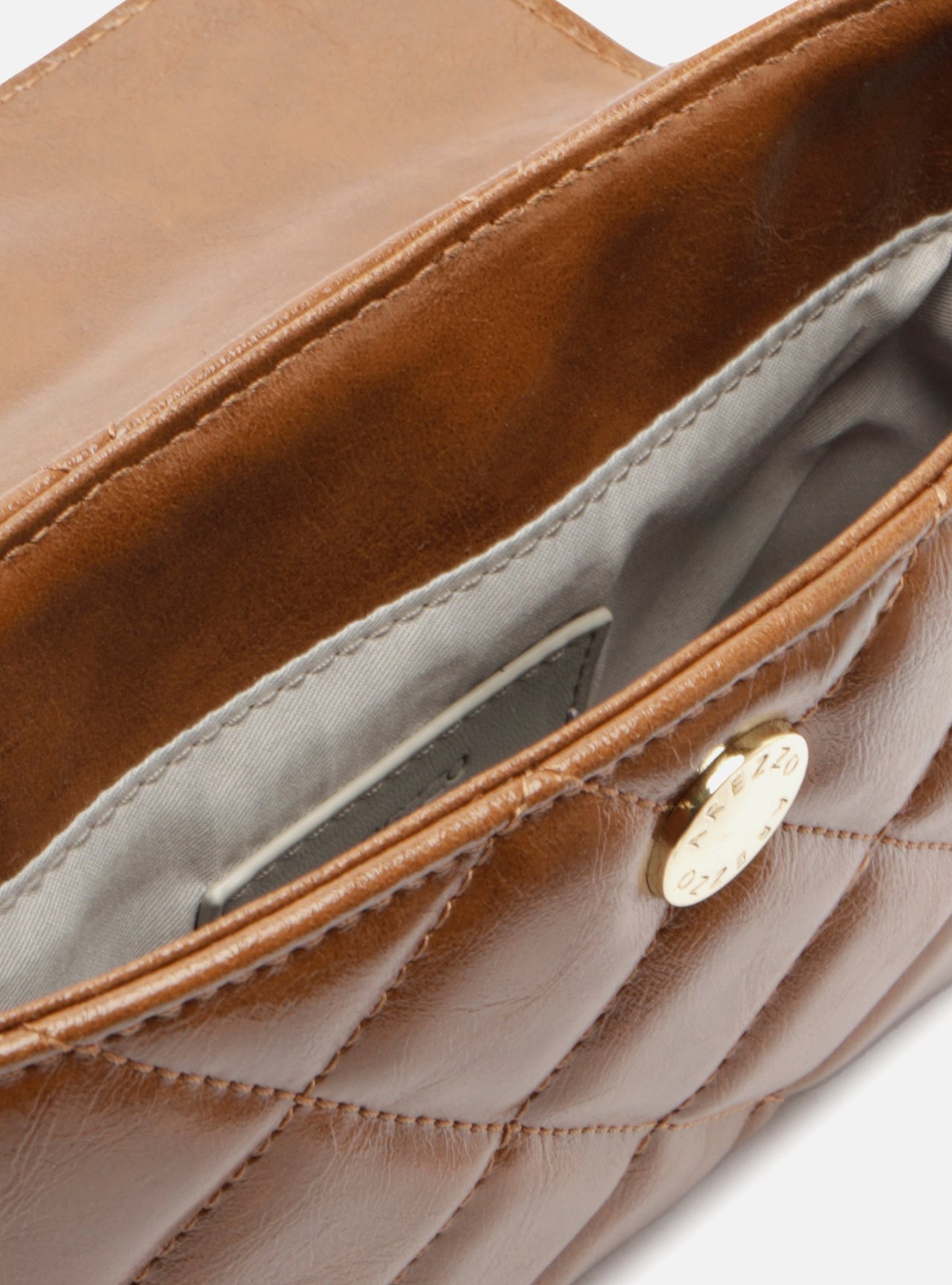 Bolsa Tiracolo Marrom Pequena Matelassê Corrente — foto 4