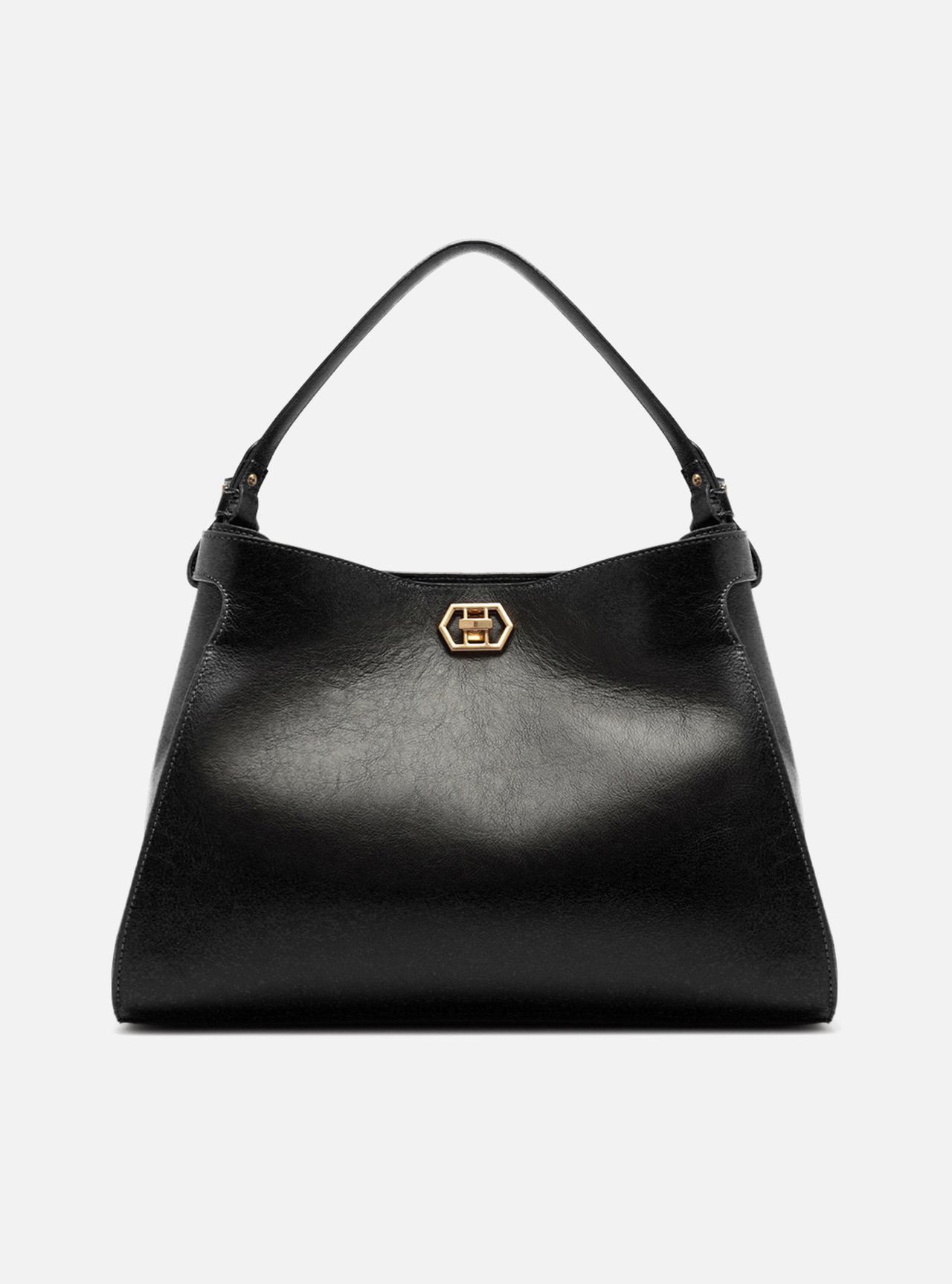 Bolsa Tote Preta Couro Grande — foto 1