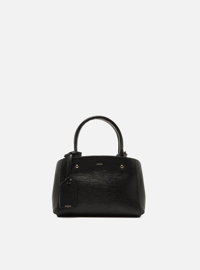 Bolsa Tote Preta Couro Bella Pequena