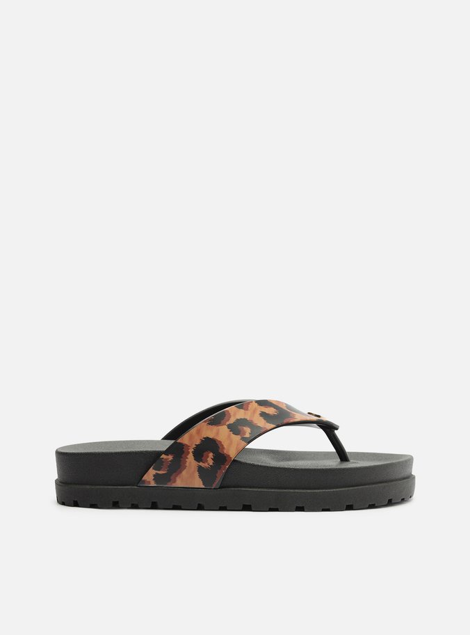 Rasteira Animal Print Tiras Brizza Flow