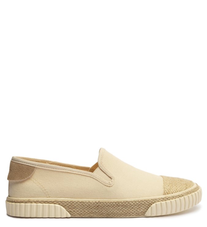 Tênis Slip On Off-White Lona Rústico