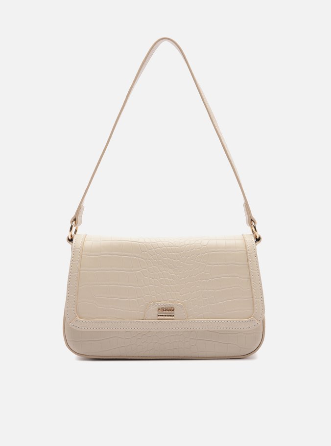 Bolsa Tiracolo Branca Média Croco