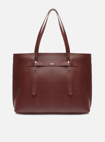 Bolsa Shopping Vermelha Grande Alças Metais