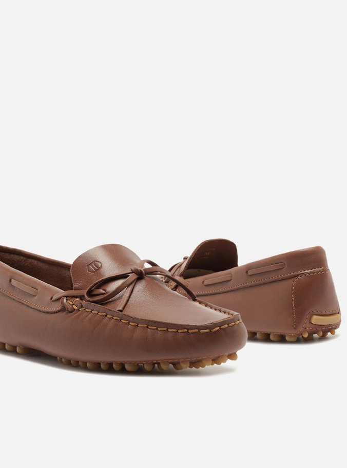 Mocassim Marrom Dark Couro Sola Emborrachada Retrô