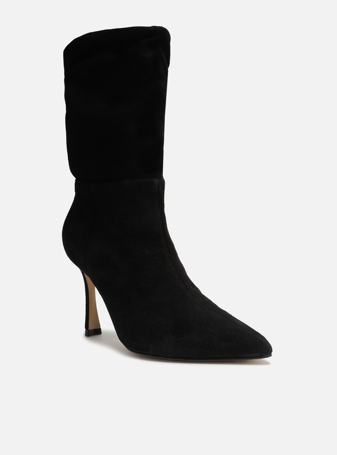 Bota Preta Acamurçada Cano Médio Slouchy