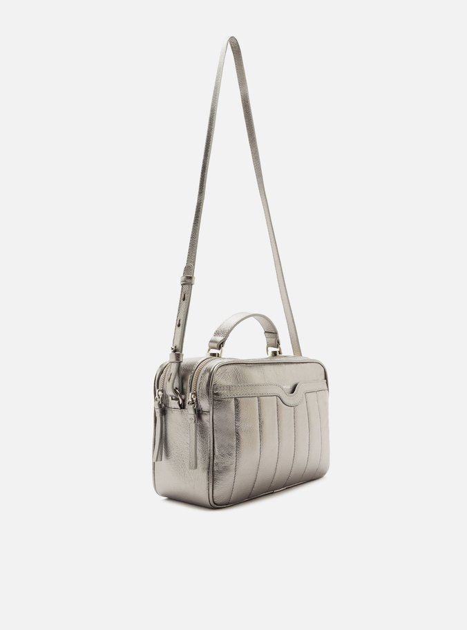 Bolsa Tiracolo Prata Couro Francine Média
