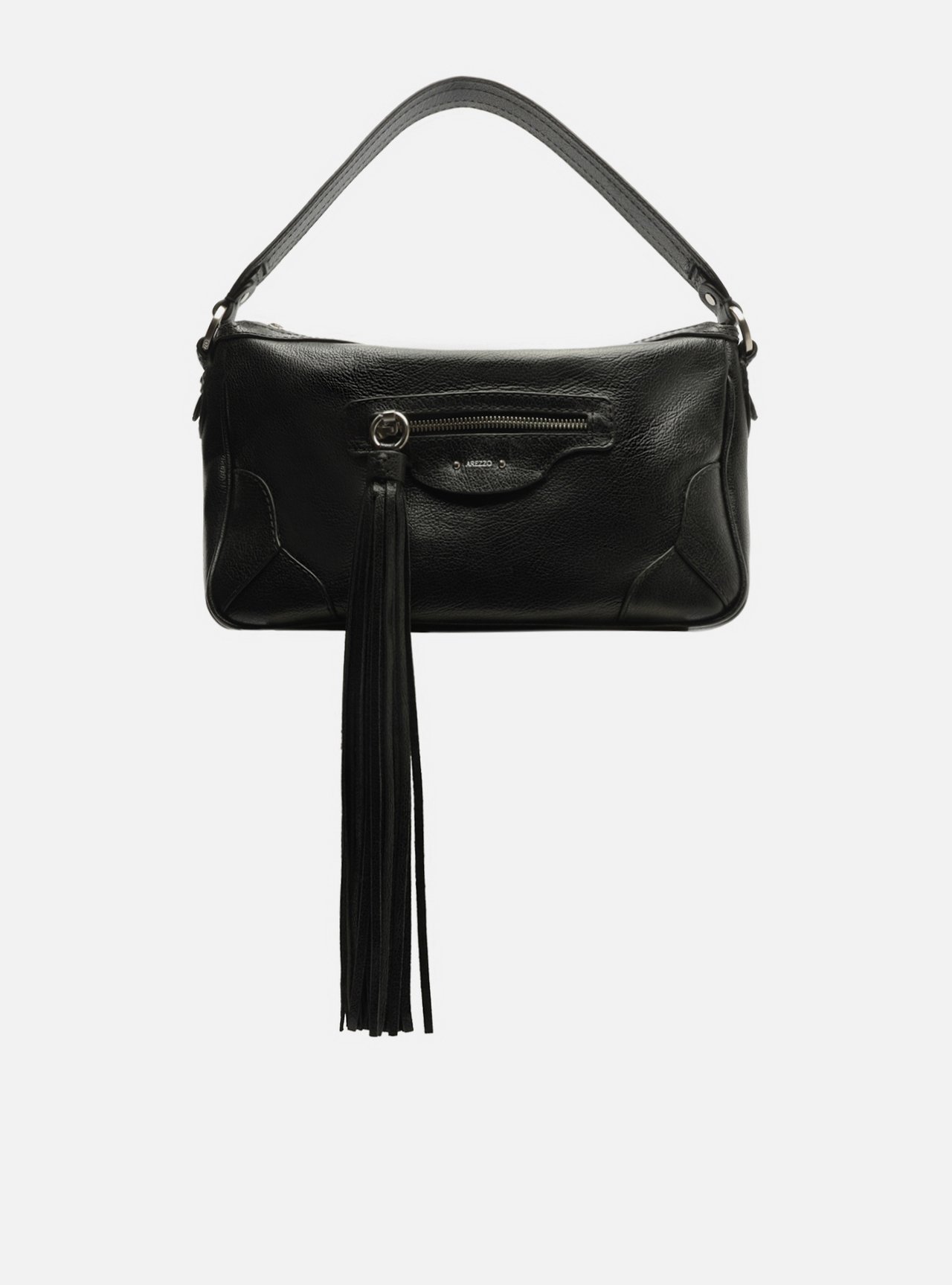 Bolsa Shoulder Preta Couro Grande Barbicacho — foto 1