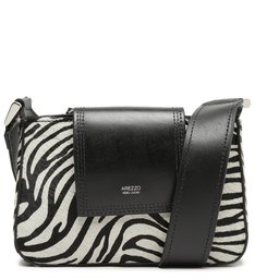 Bolsa Tiracolo Couro Animal Print Geométrica Pequena 