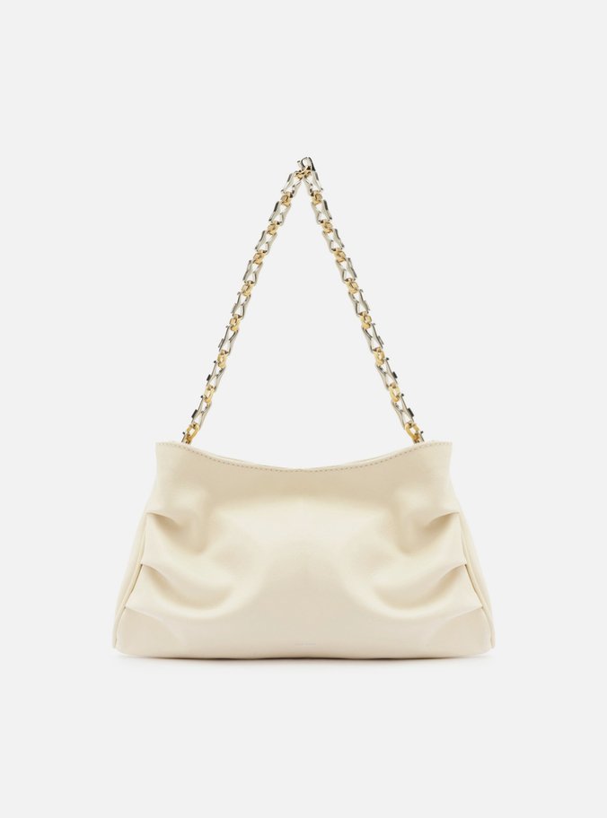 Bolsa Tiracolo Branca Couro Média Corrente Mix
