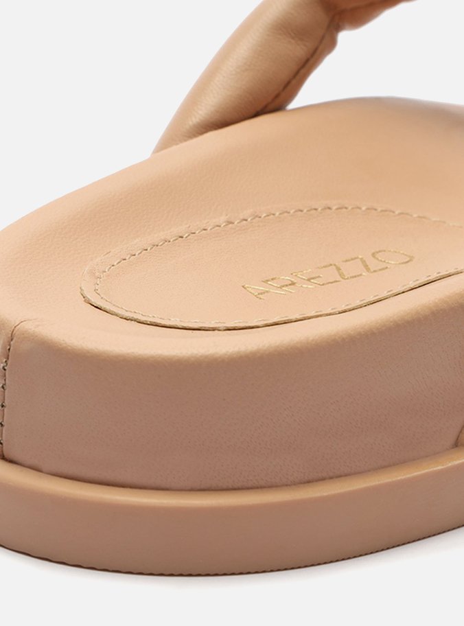 Papete Bege Rasteira Tiras Pillow