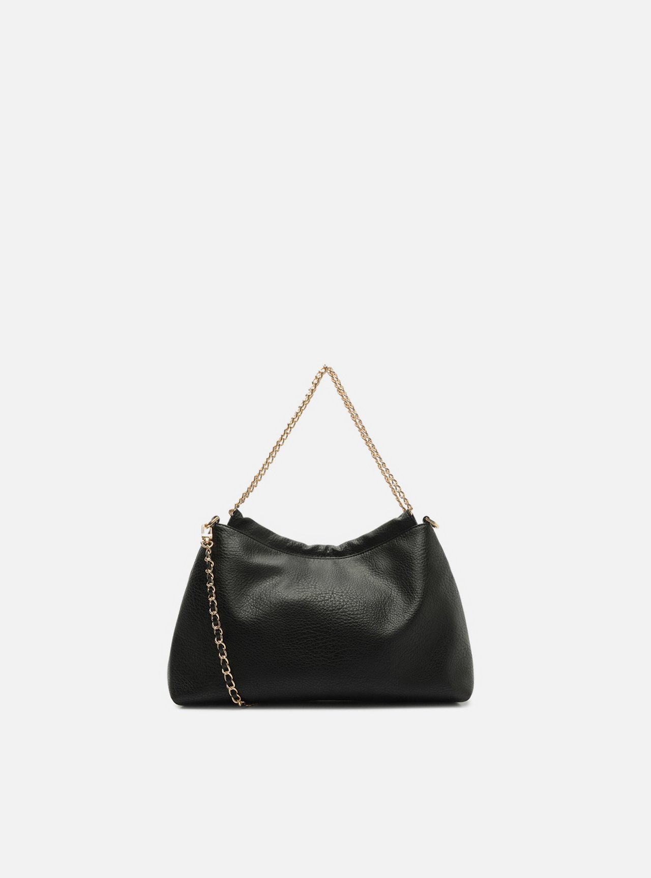 Bolsa Hobo Preta Média Alça Corrente — foto 3