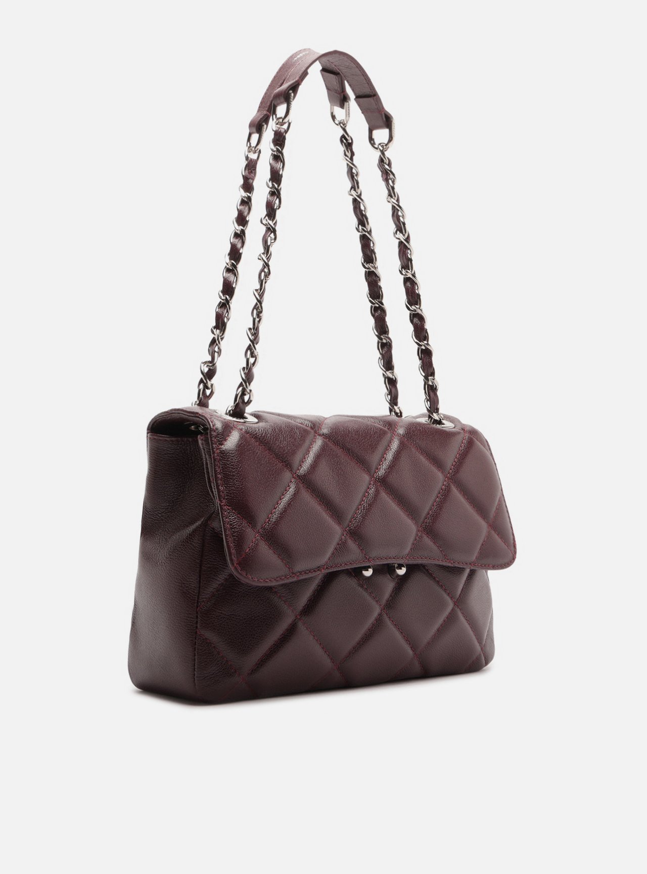 Bolsa Tiracolo Vermelha Couro Média Matelassê — foto 5
