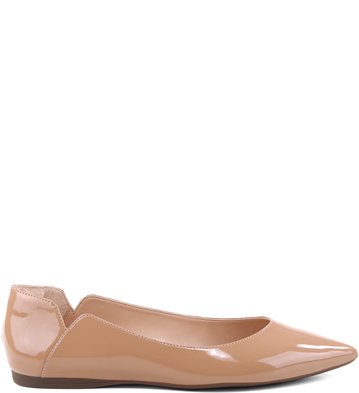 Sapatilha Recorte Verniz Nude-Rose