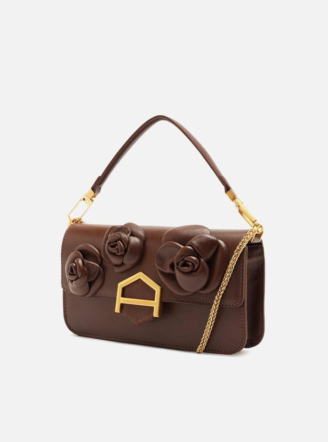 Bolsa Tiracolo Marrom Couro A001 Média Flores