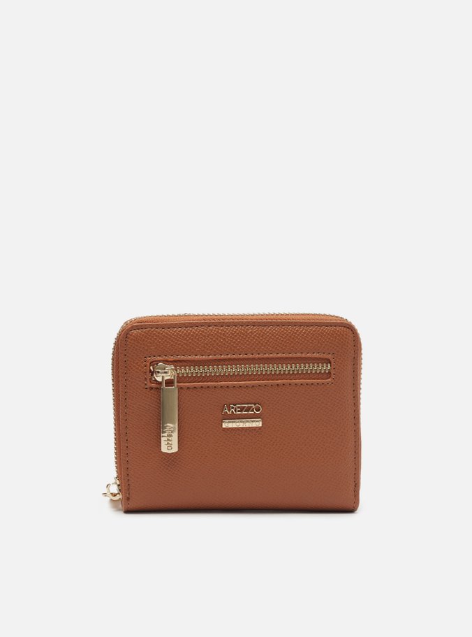 Carteira Marrom Pequena Bolso Zíper