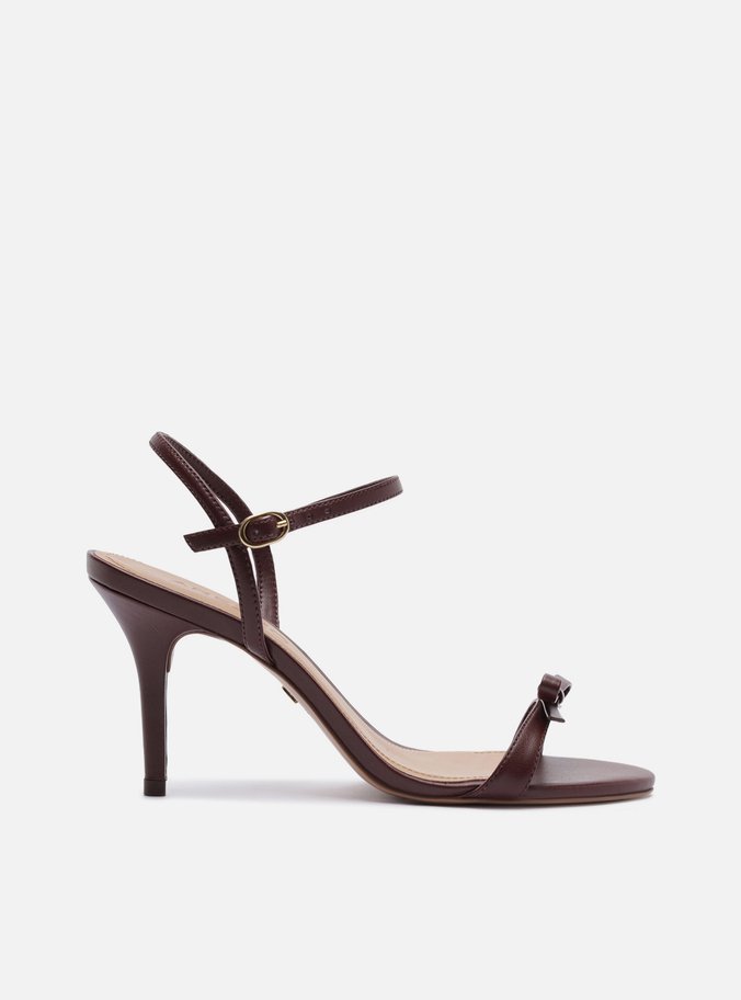 Sandália Bordô Salto Fino Laço