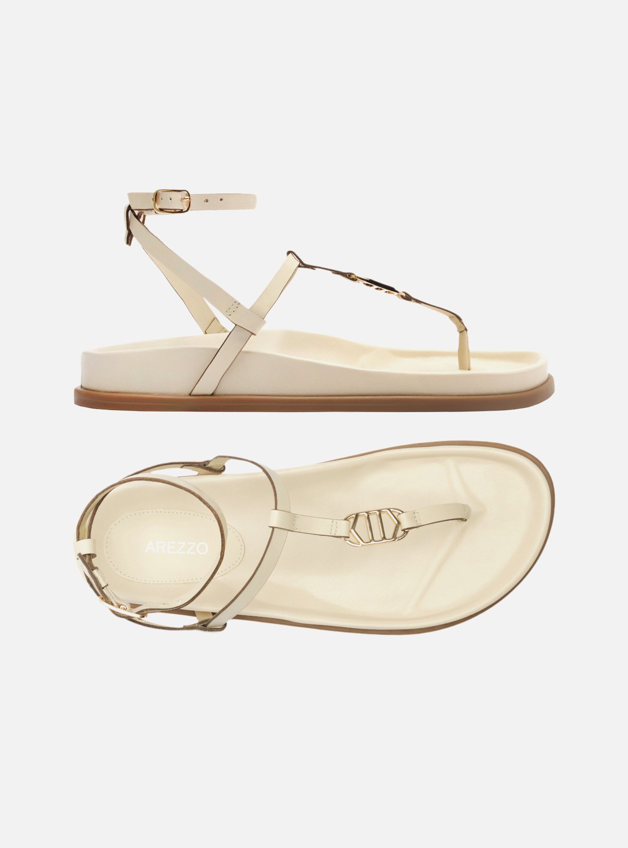 Sandália Papete Off White Injetado Fivela Metais — foto 5