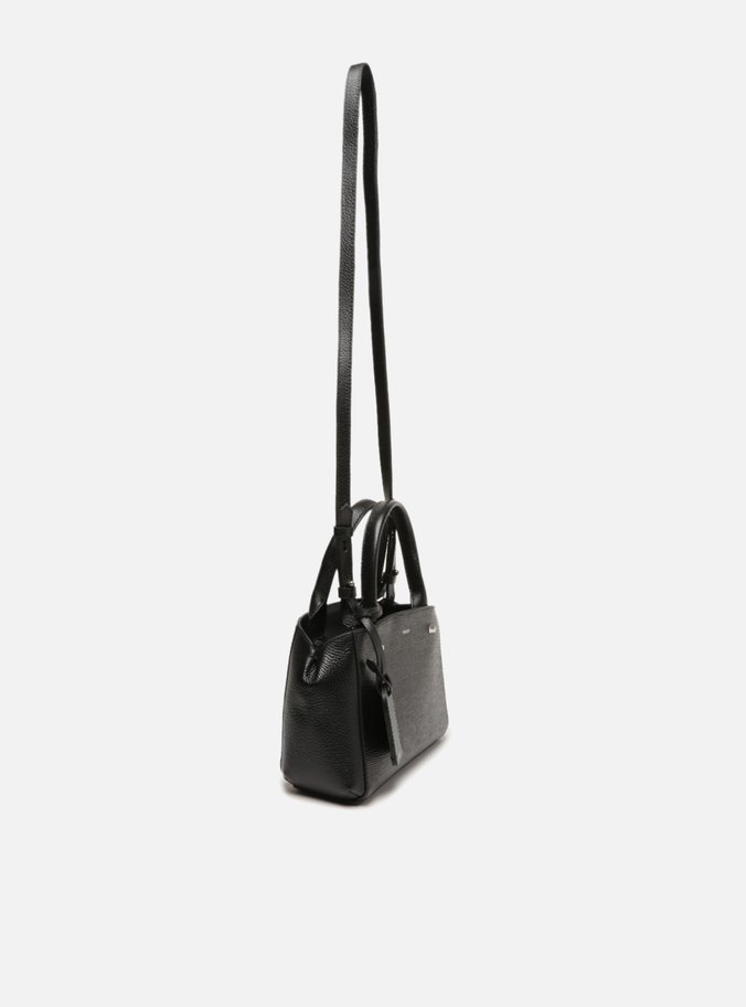 Bolsa Tiracolo Preta Couro Bella Pequena