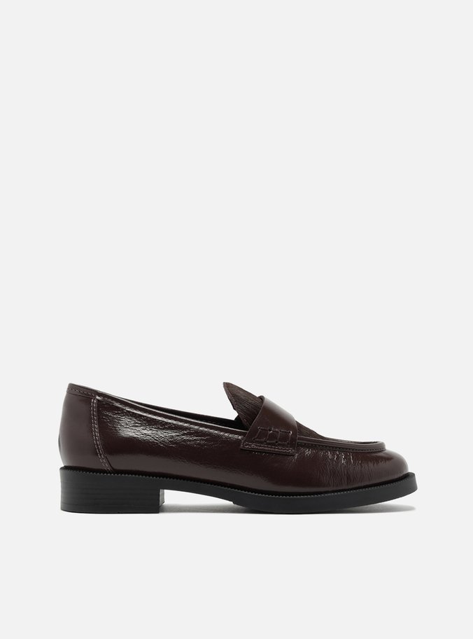Mocassim Marrom Couro Mix Pelo Tira