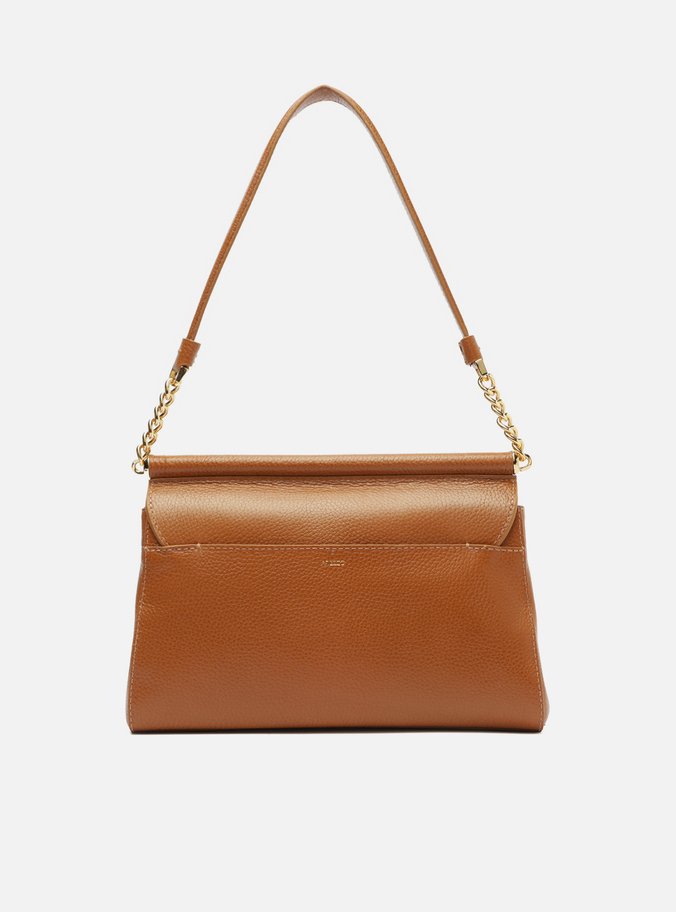 Bolsa Tiracolo Marrom Couro Média Alça Curta