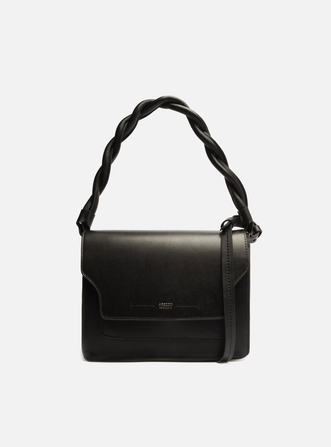 Bolsa Tiracolo Preta Couro Lana Média