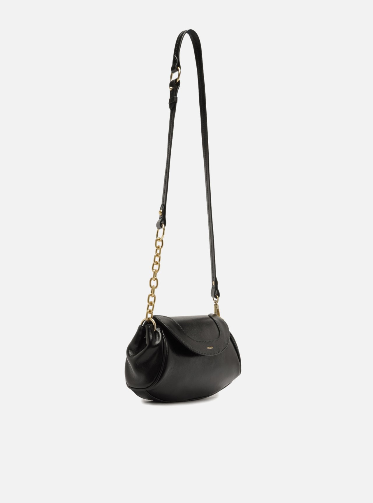 Bolsa Tiracolo Preta Couro Pequena Flap Bag — foto 5
