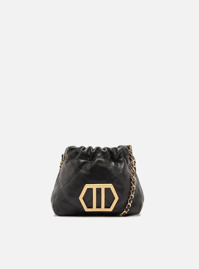 Bolsa Tiracolo Preta Couro Esther Pequena