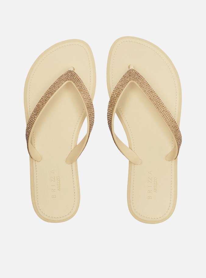 Chinelo Off-White Brizza Strass