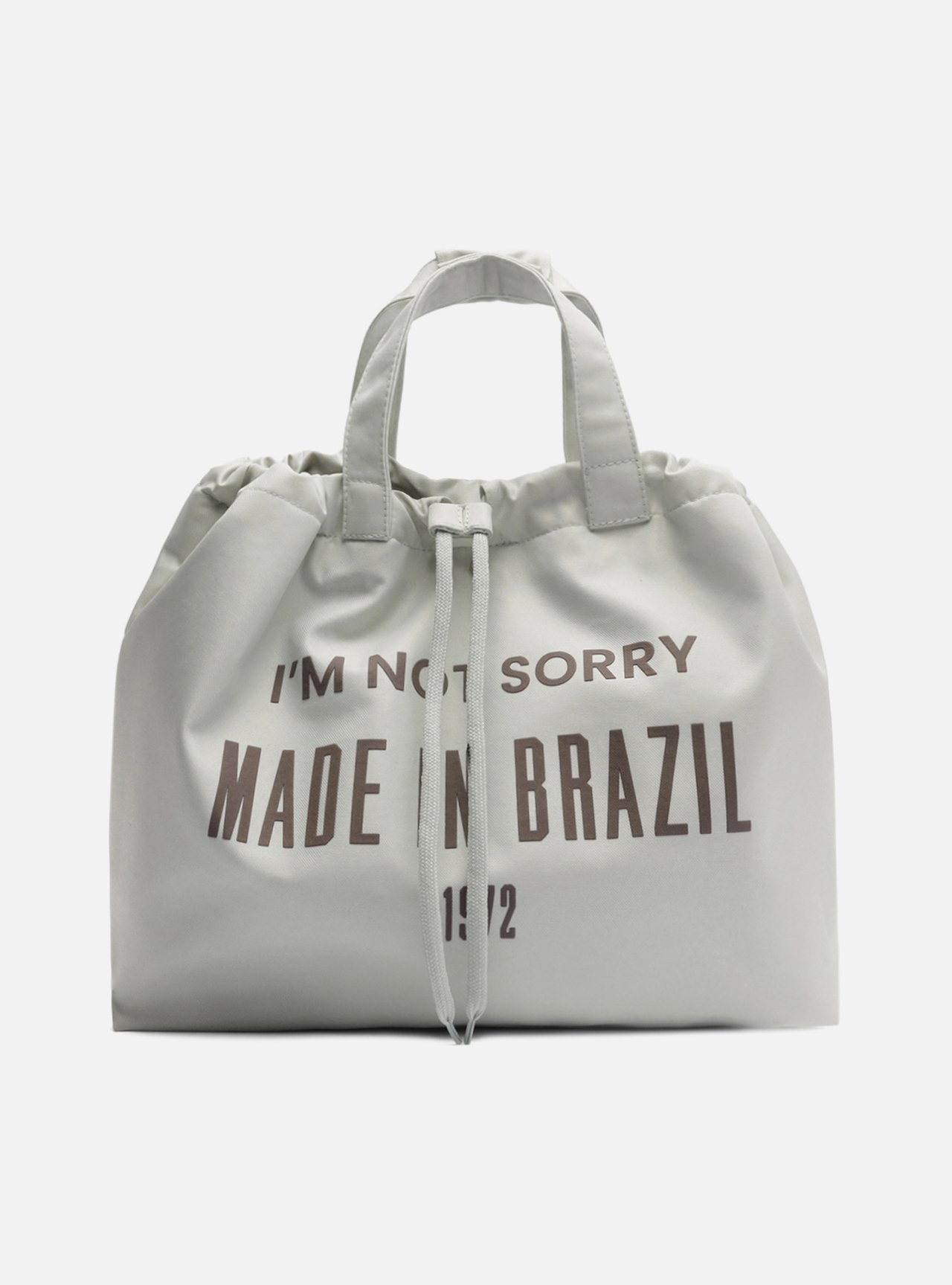 Bolsa Shopping Marrom Tela Lona Grande Verde TIG — foto 7