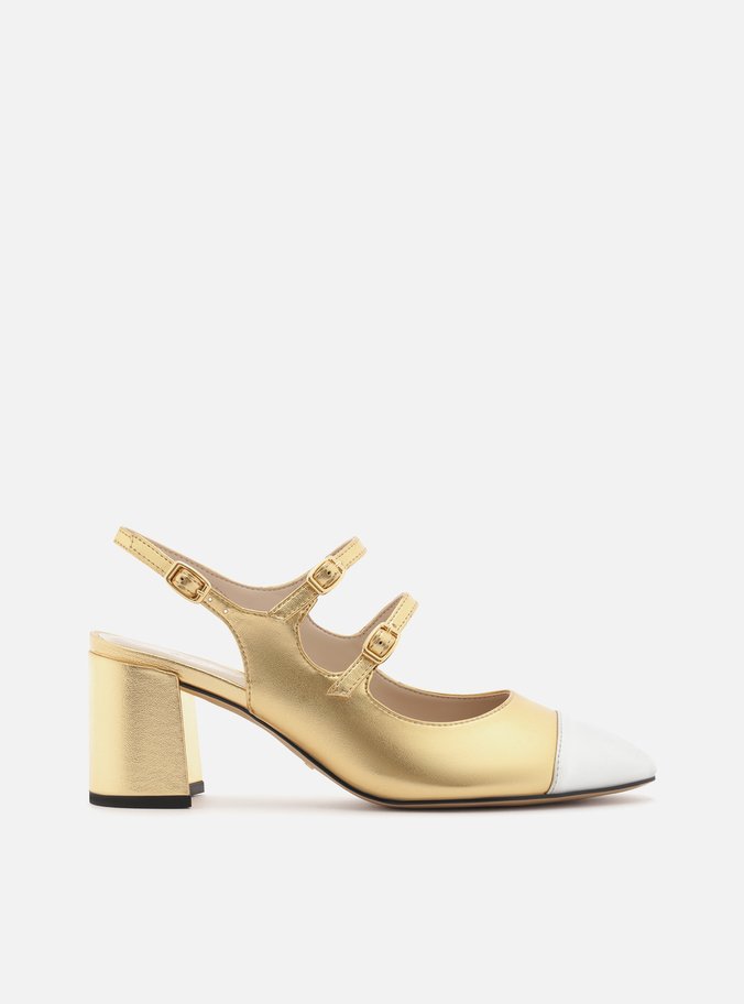 Sapato Boneca Metalizado Verniz Tiras Cap Toe