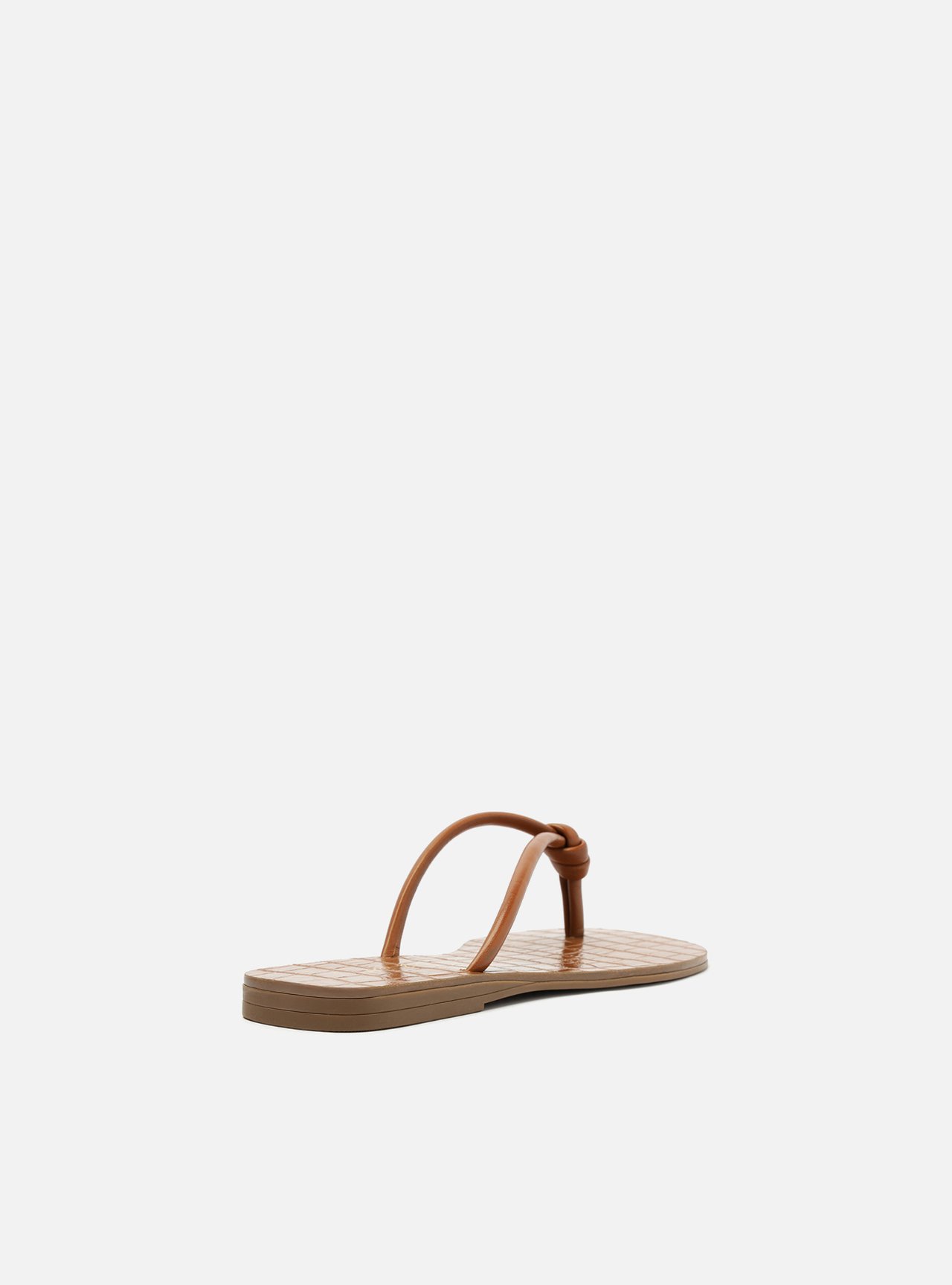 Rasteira Marrom Croco Bico Quadrado — foto 3