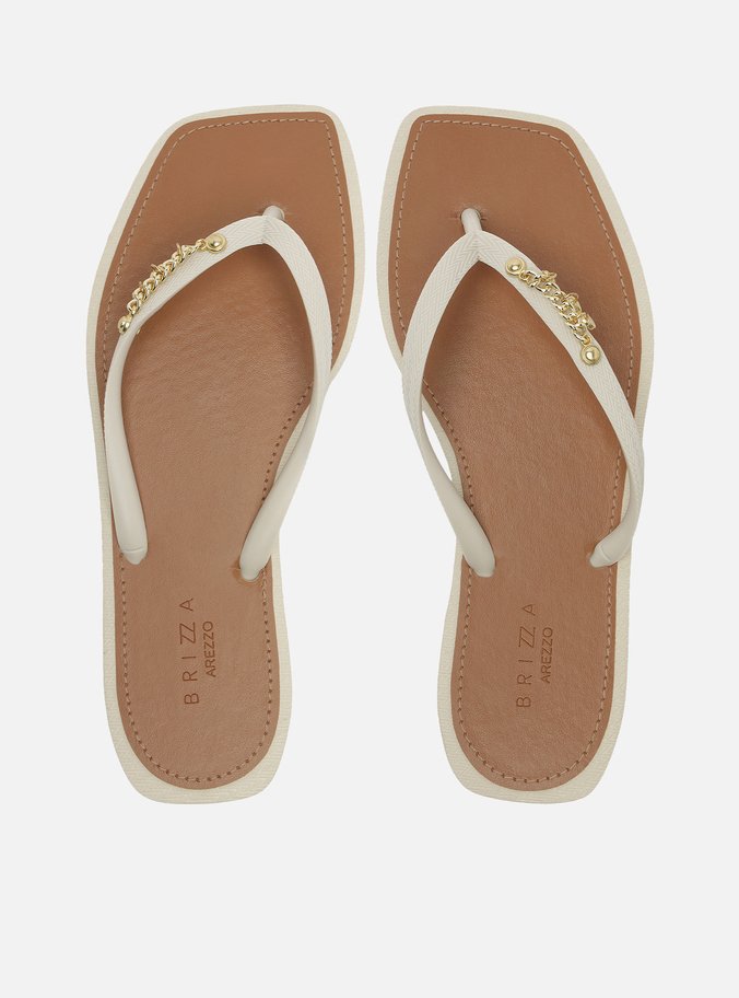 Chinelo de Dedo Branco Recouro Square Pins