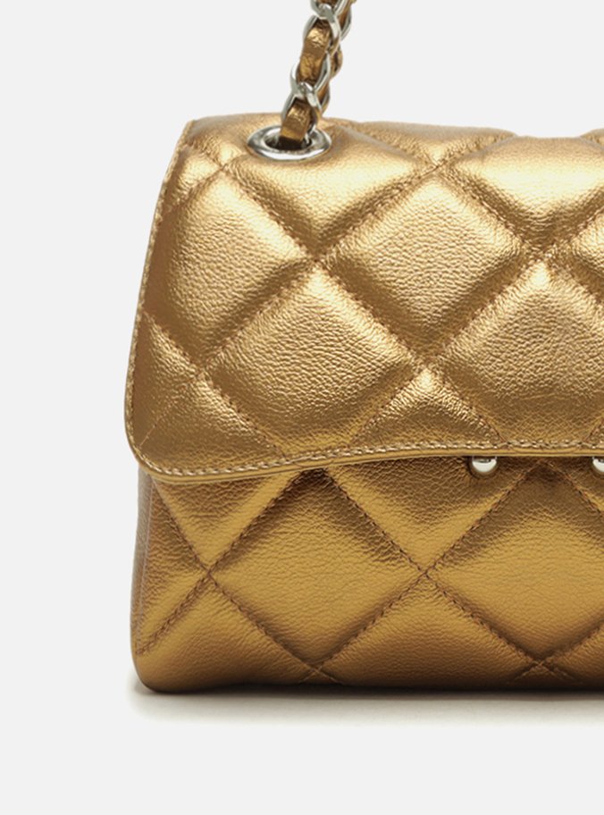 Bolsa Tiracolo Bronze Couro Mizz Média