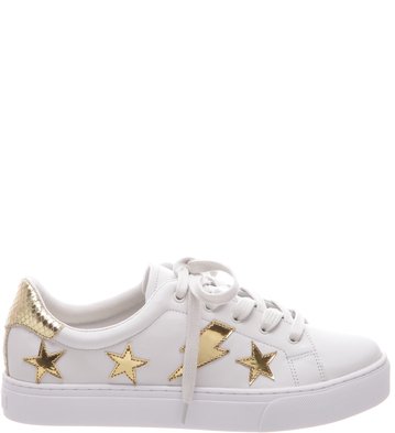 Tênis Estrelas Branco e Dourado