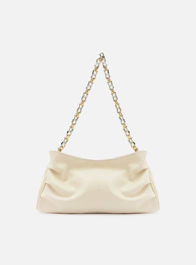 Bolsa Tiracolo Branca Couro Média Corrente Mix