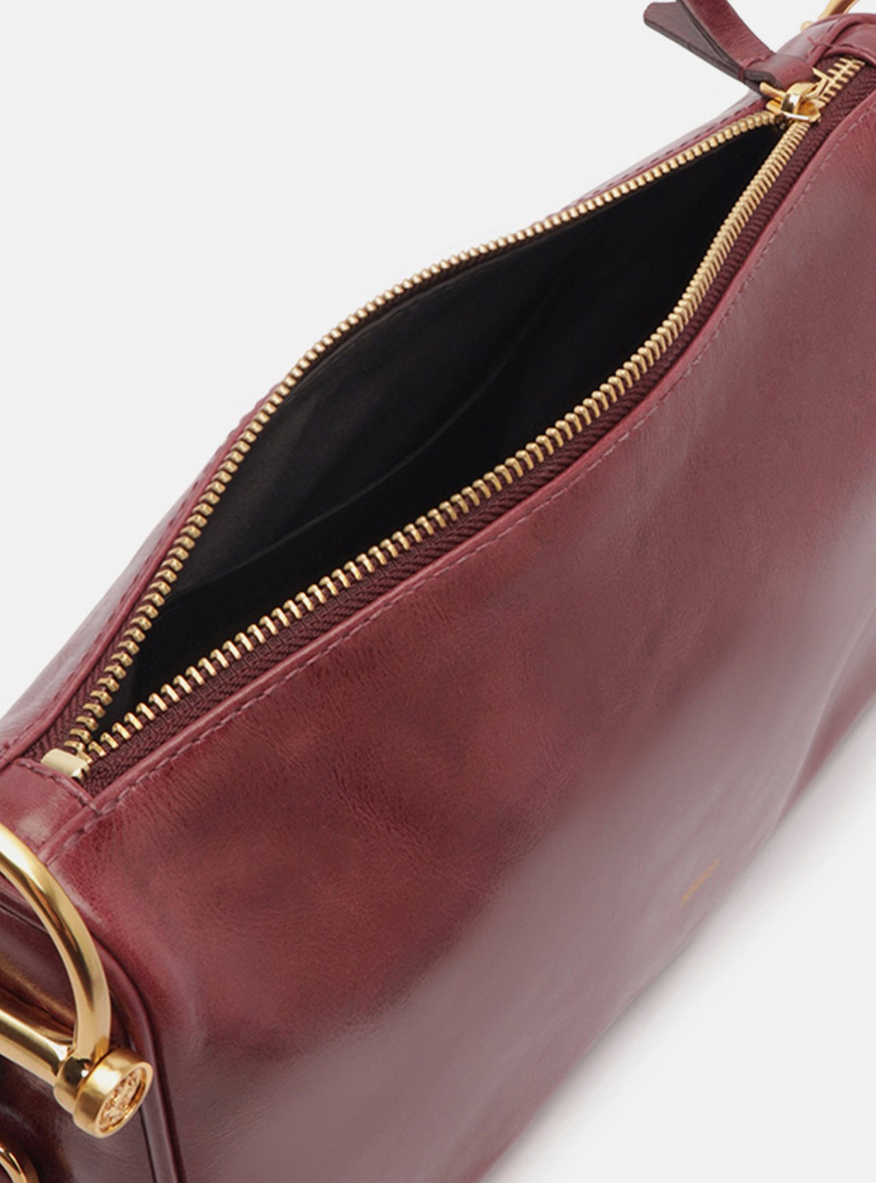 Bolsa Shoulder Bordô Couro Média Corrente — foto 4
