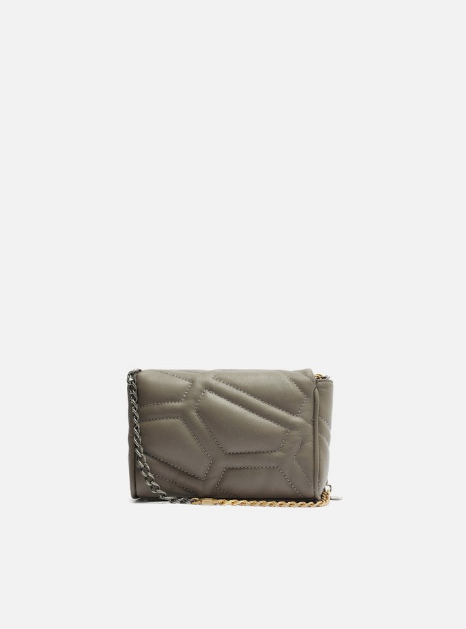 Mini Bag Tiracolo Cinza Couro Emma