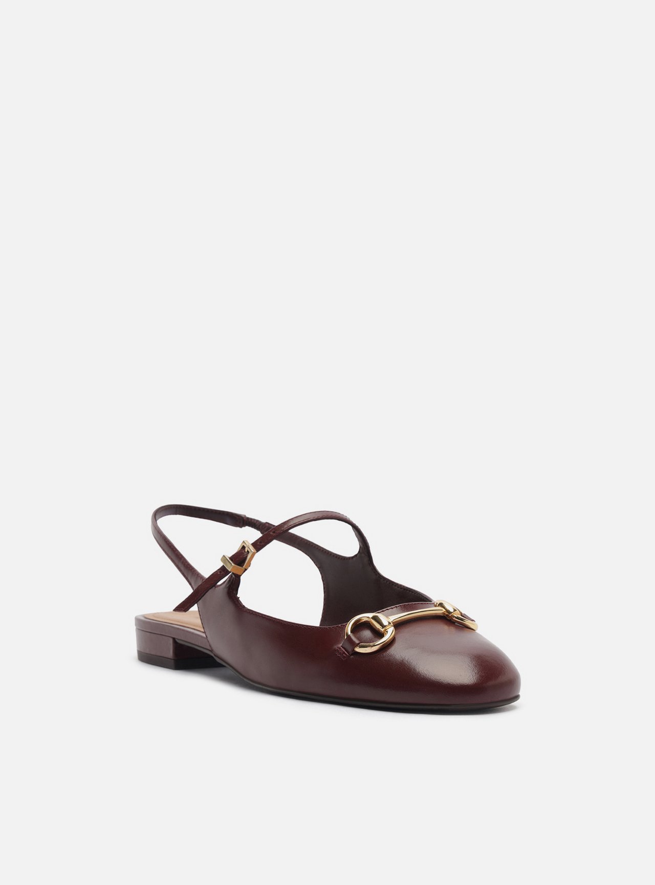 Sapatilha Vermelha Couro Bico Redondo Bridão Slingback — foto 2