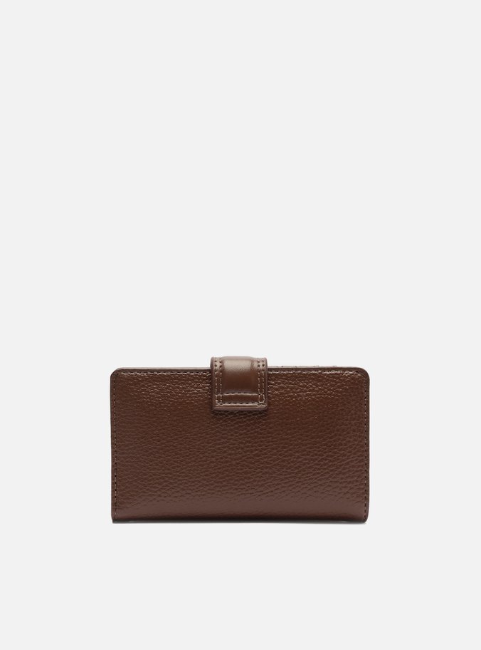 Carteira Marrom Pequena Bolso Botão