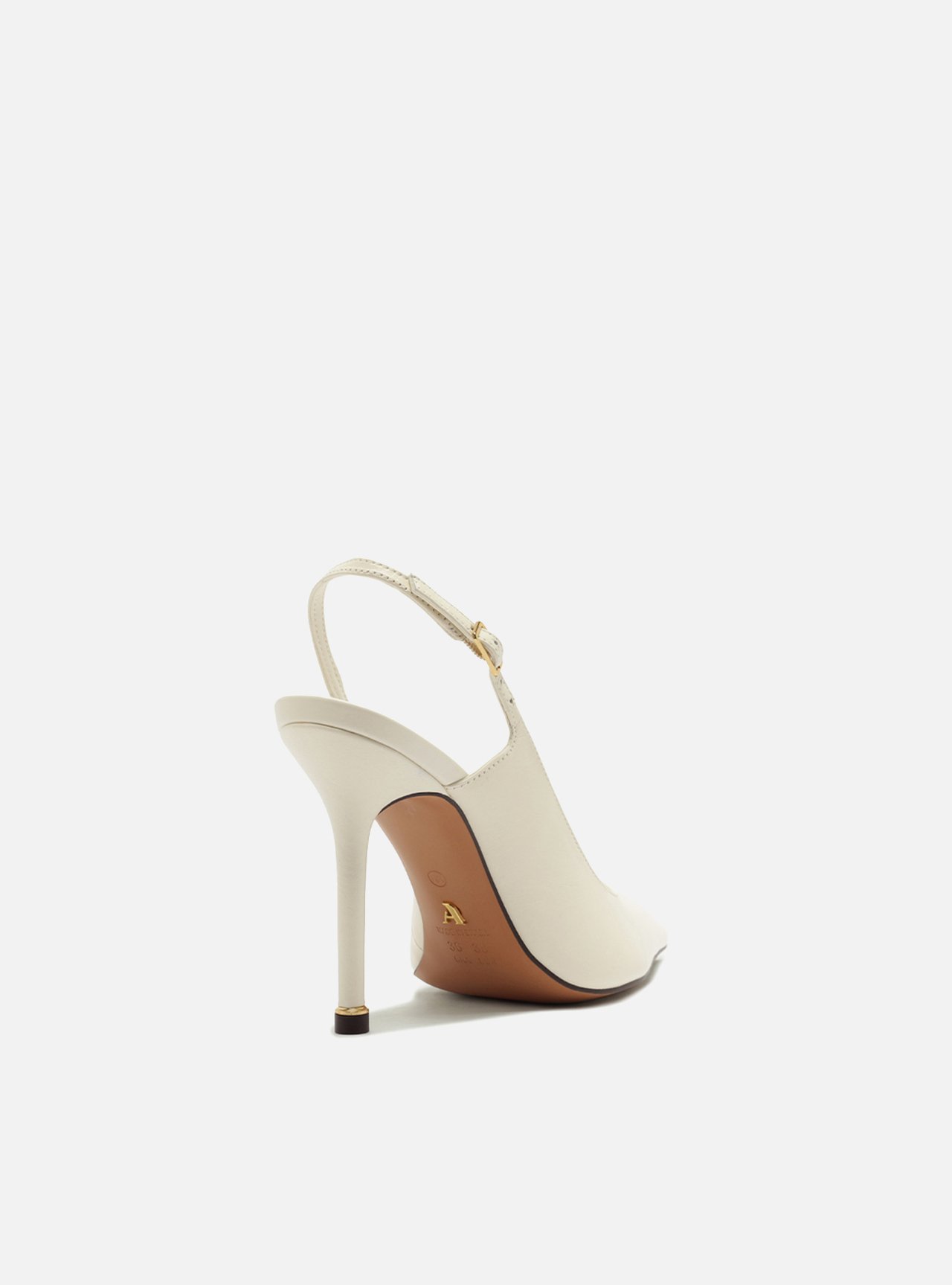 Scarpin Branco Couro Salto Fino Slingback — foto 4